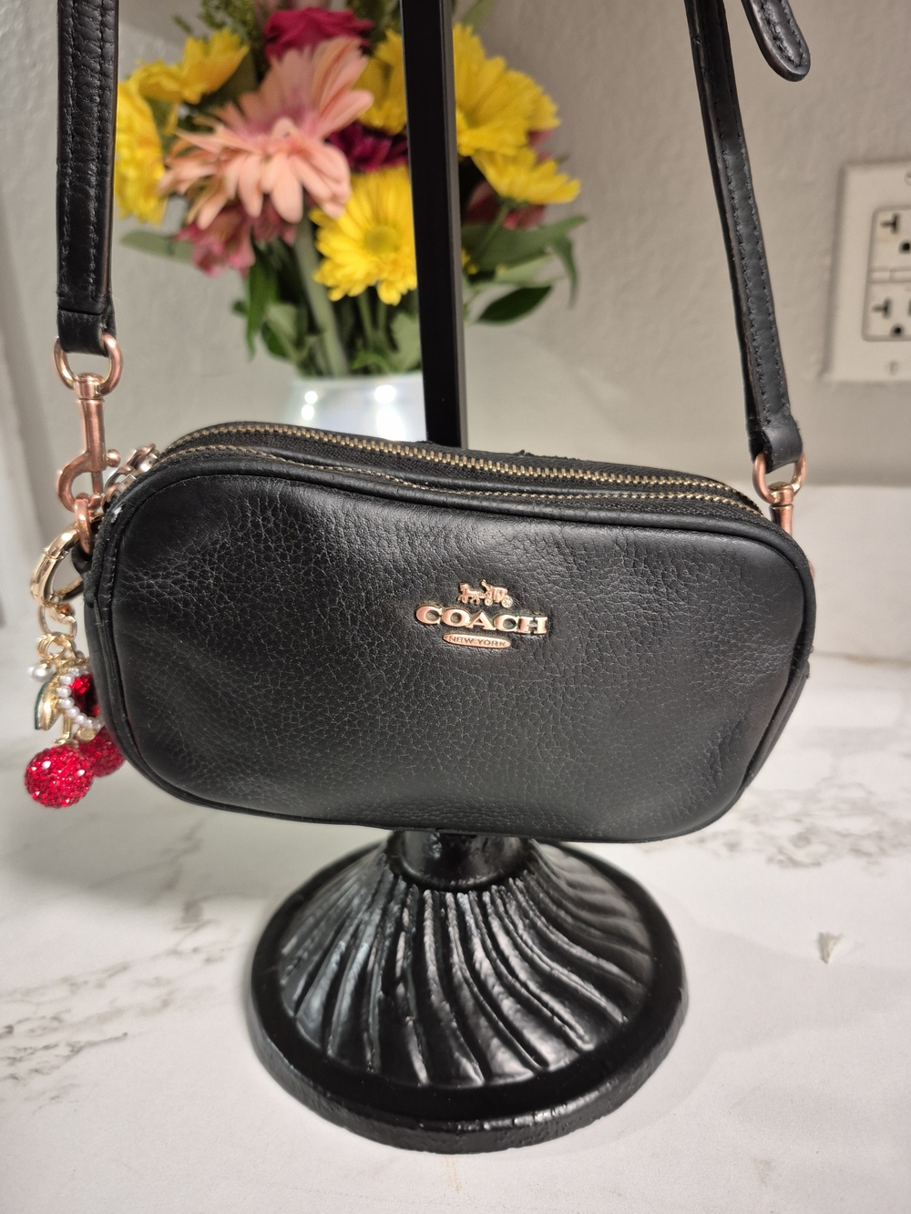 Coach Jay Black Leather Crossbody Bag